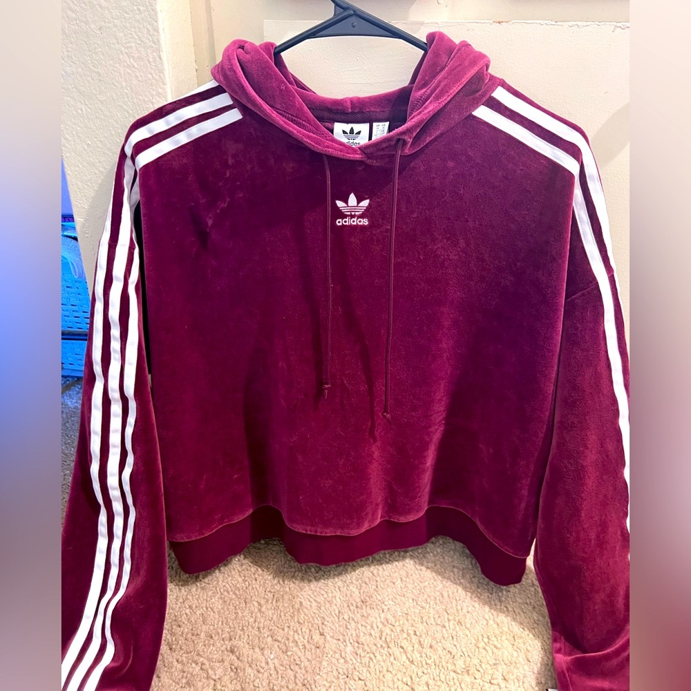 Adidas velour velvet hoodie